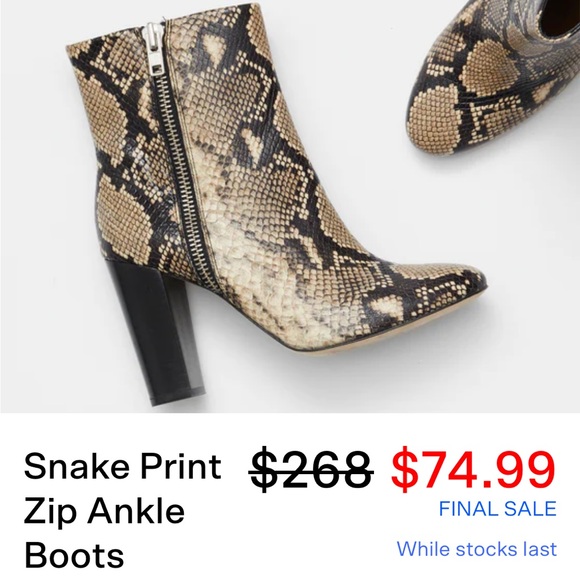 French Connection Faux python booties - Picture 9 of 9